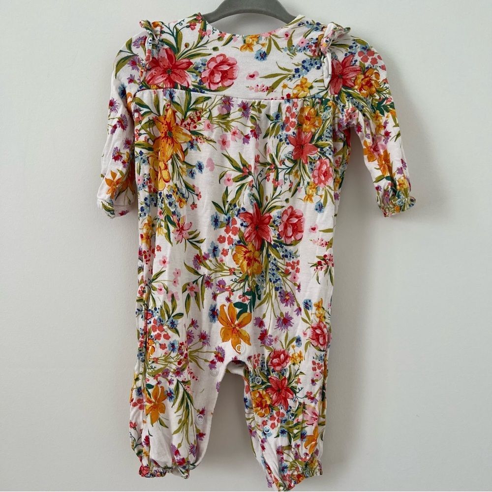 Angel Dear One piece outfit 0-3m floral fall long sleeve bamboo soft